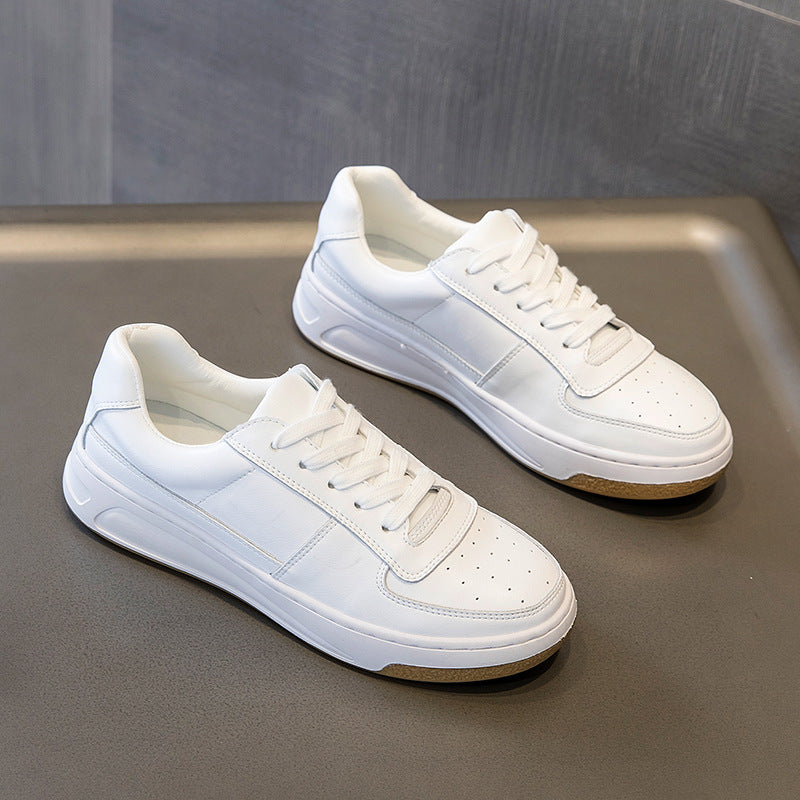 Damen Leder Schnürschuhe mit dicker Sohle