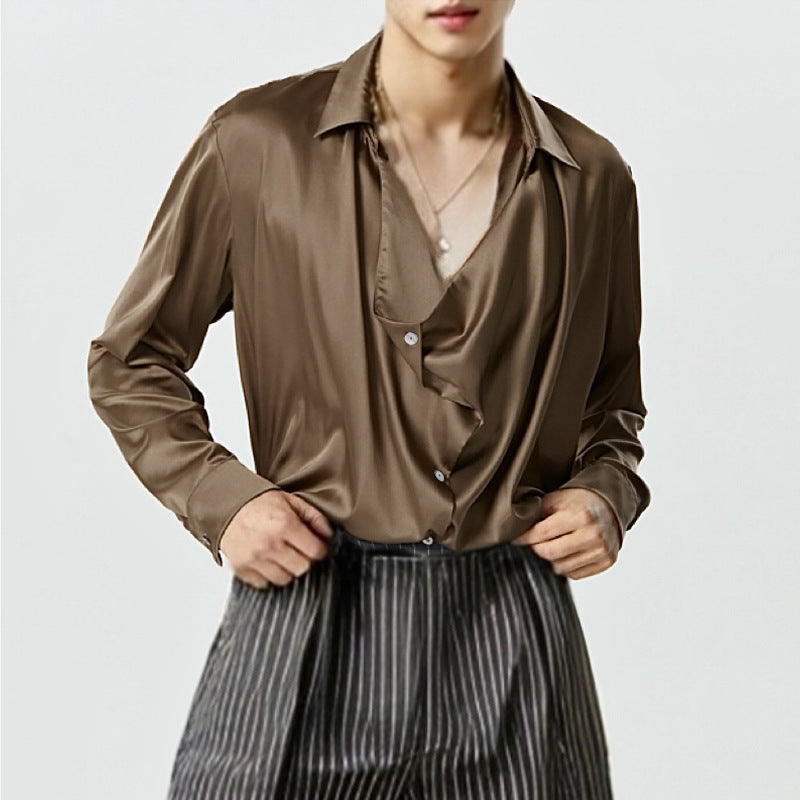 Herren Langarmshirt mit Mandarin-Kragen – Bild 7 | LuxeStyle