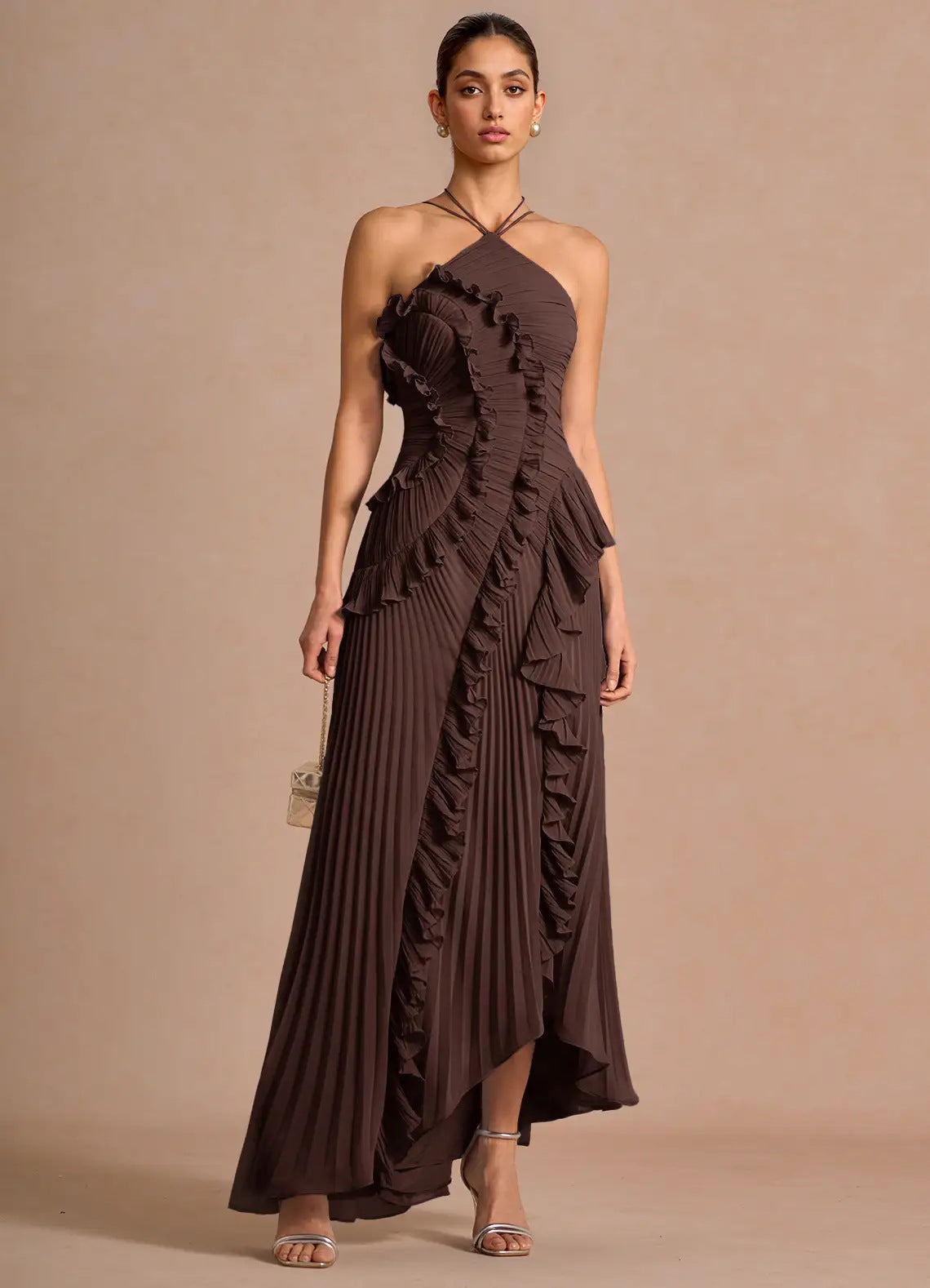 Elegantes Neckholder Chiffon-Kleid