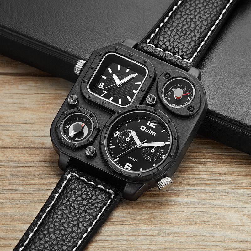 Quadratische Herren-Sportuhr mit Dual-Display | LuxeStyle