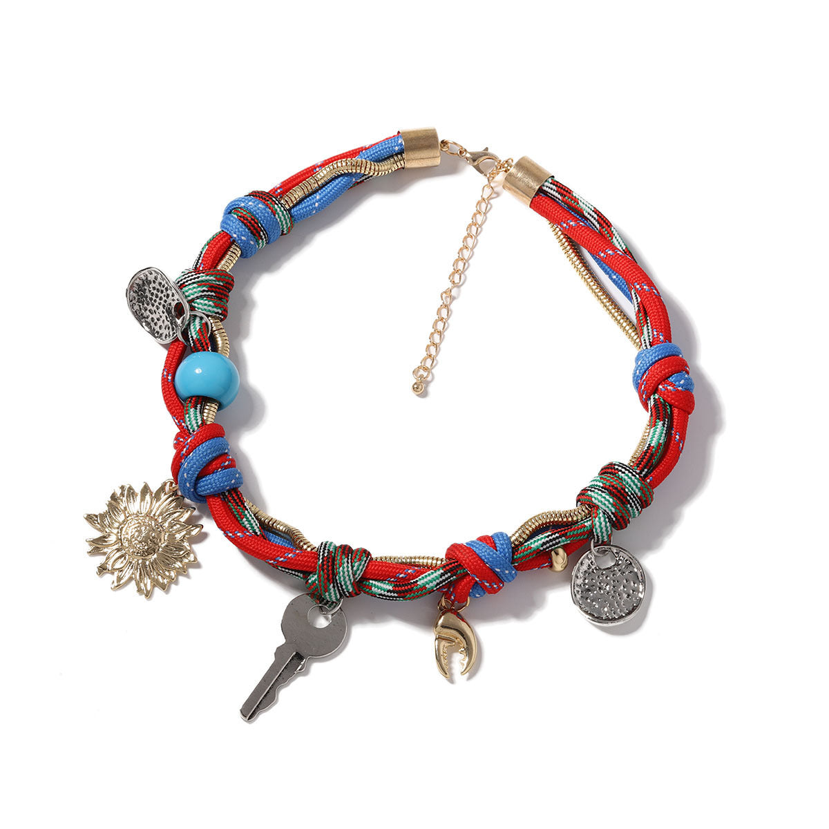 Handgefertigtes Florales Seilarmband mit Metallanhänger – Bild 6 | LuxeStyle