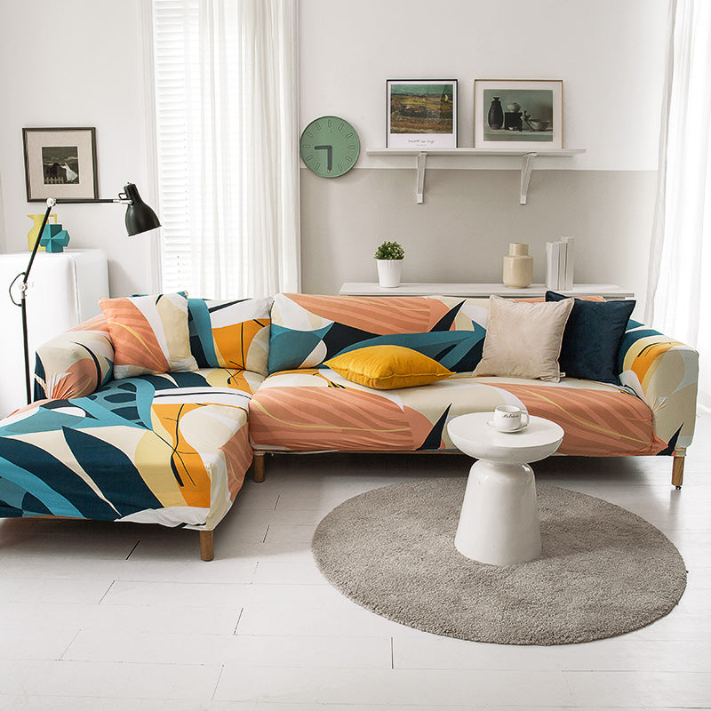 Stretch-Sofabezug mit Pflanzenmuster – Bild 2 | LuxeStyle