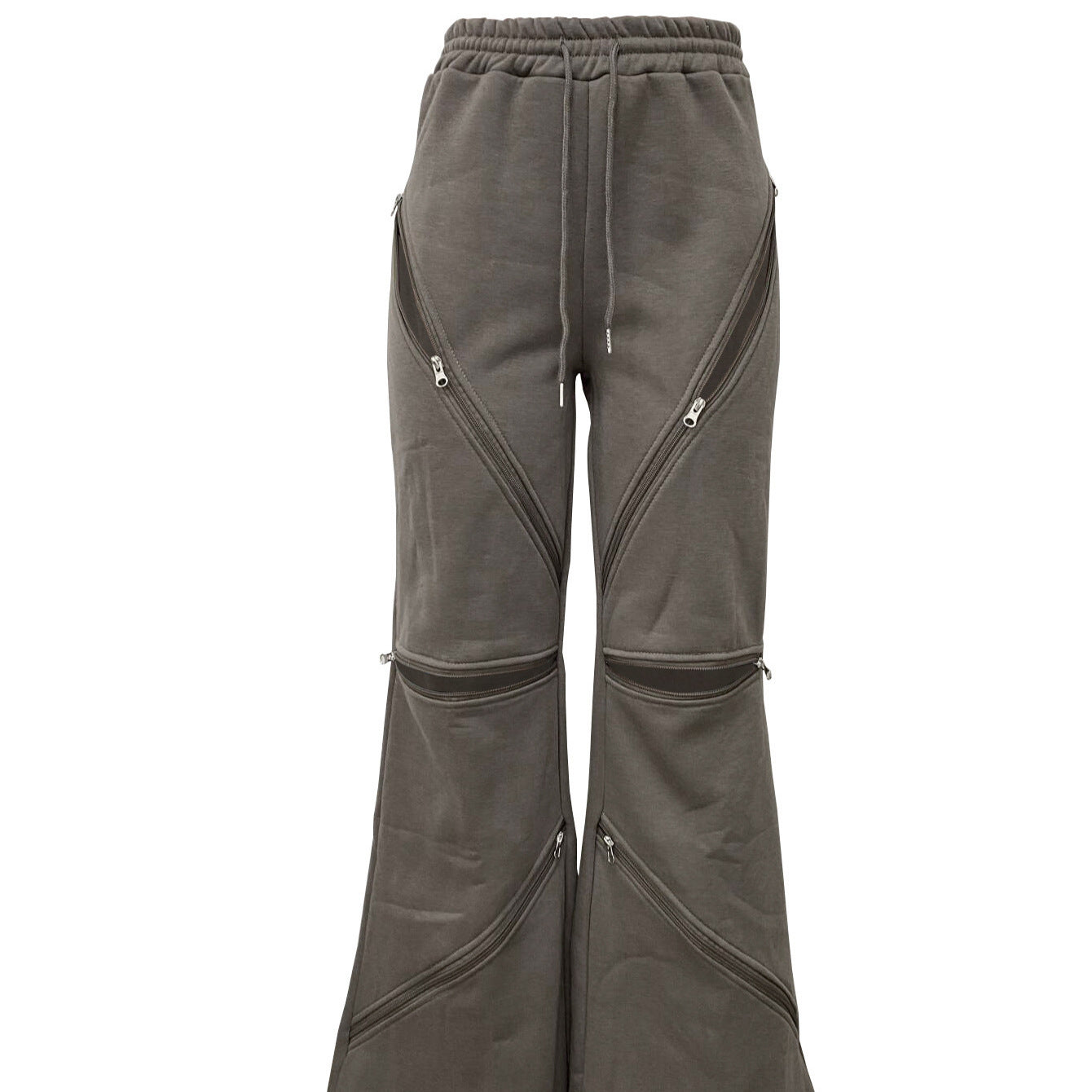 Patchwork Wide-Leg Hose mit Reissverschlüssen