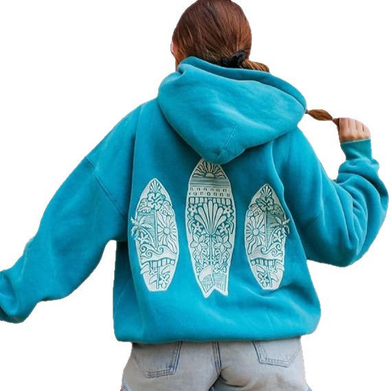 Damen Kapuzen-Sweatshirt mit Blumenprint