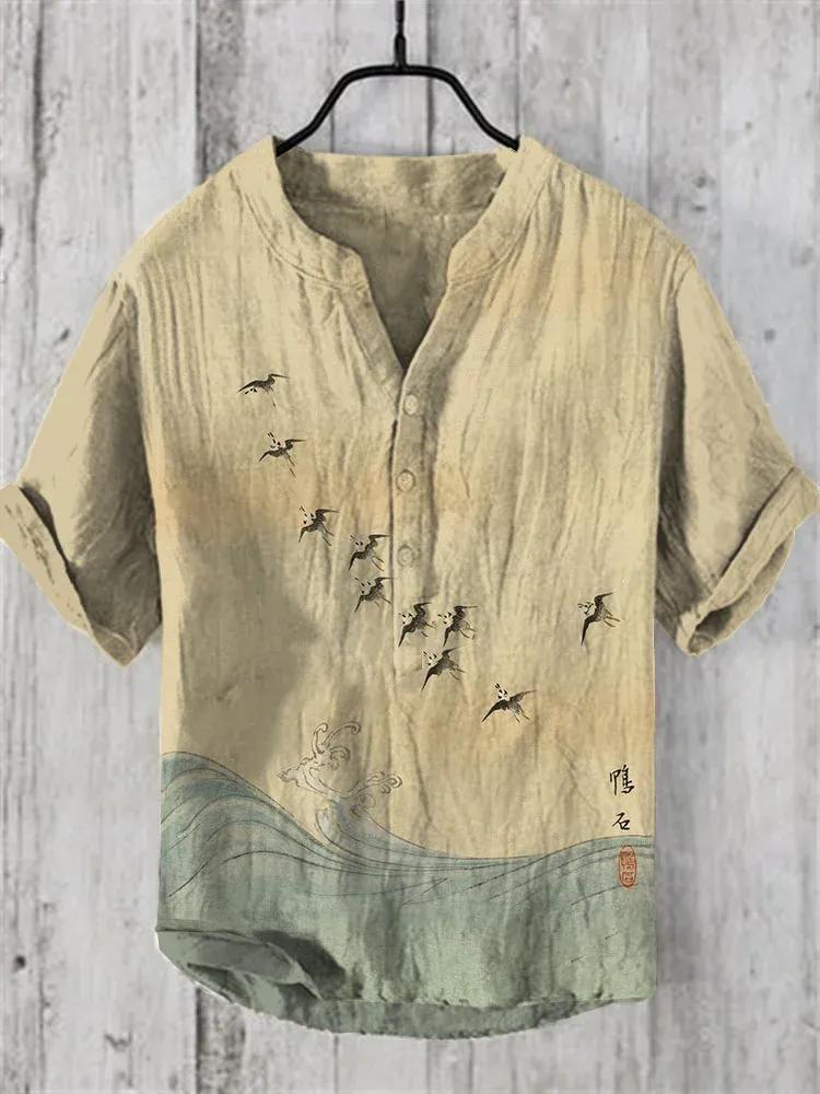 Kurzarm-Shirt aus Leinenmischung – Bild 3 | LuxeStyle