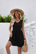 Sommerliches ärmelloses V-Neck Tank-Kleid – Bild 10 | LuxeStyle