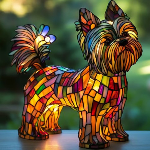 Bunte Hunde- und Katzenlampen aus Kunstharz