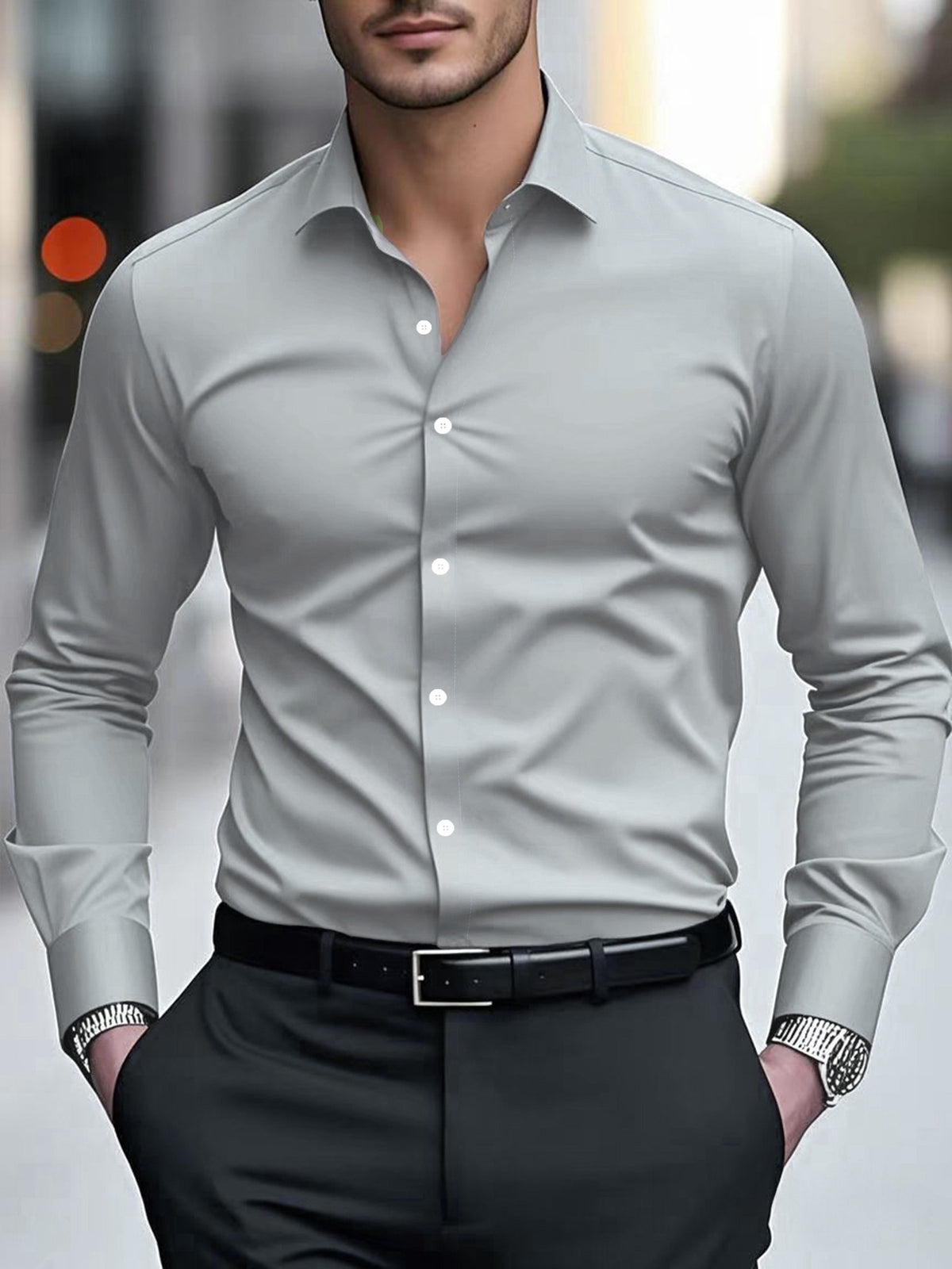 Langarmhemd Slim Fit – diverse Farben – Bild 2 | LuxeStyle