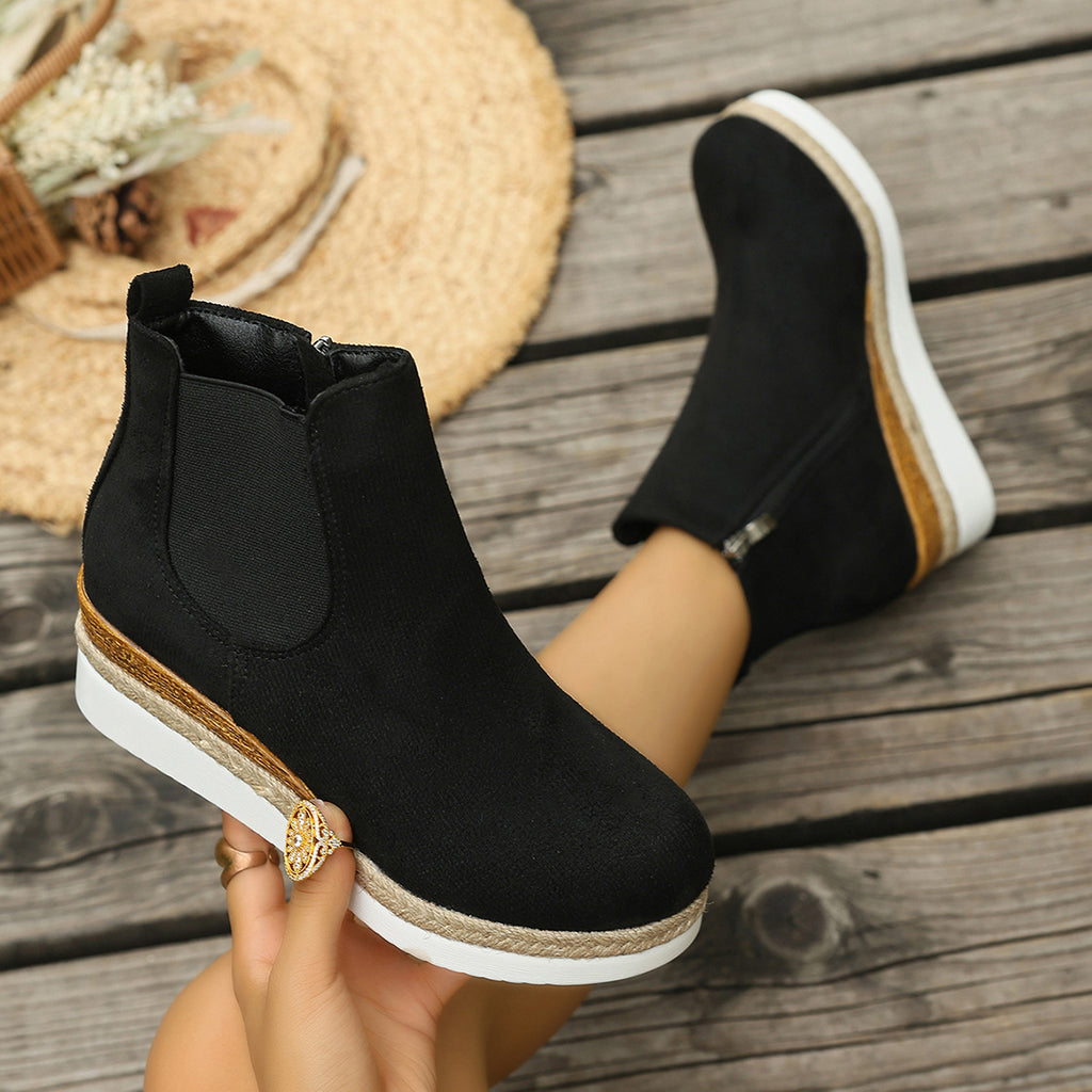 Mid-Calf Wedge Stiefeletten – Bild 10 | LuxeStyle
