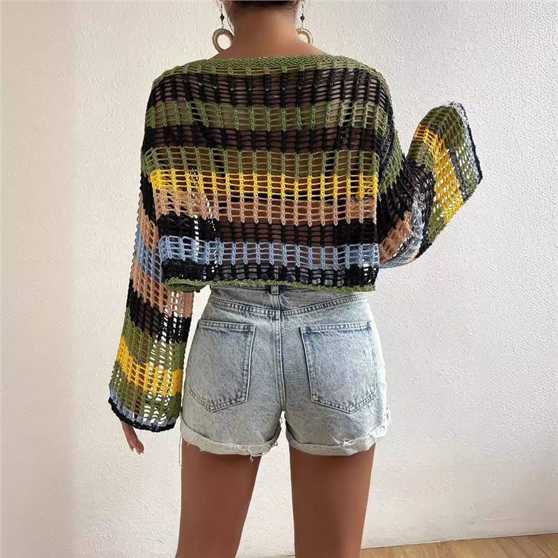 Luftiger Strandpullover mit Lochmuster
