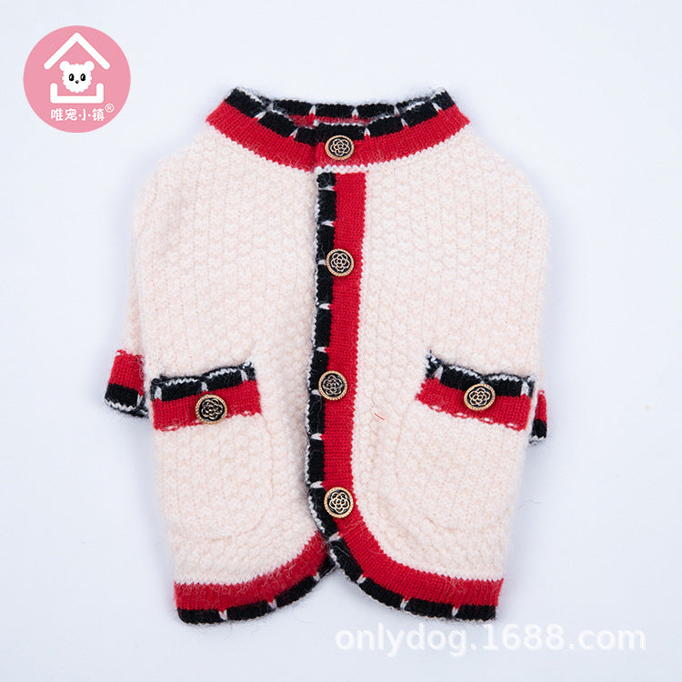 Wollpullover für Haustiere – Blau & Rosa – Bild 2 | LuxeStyle