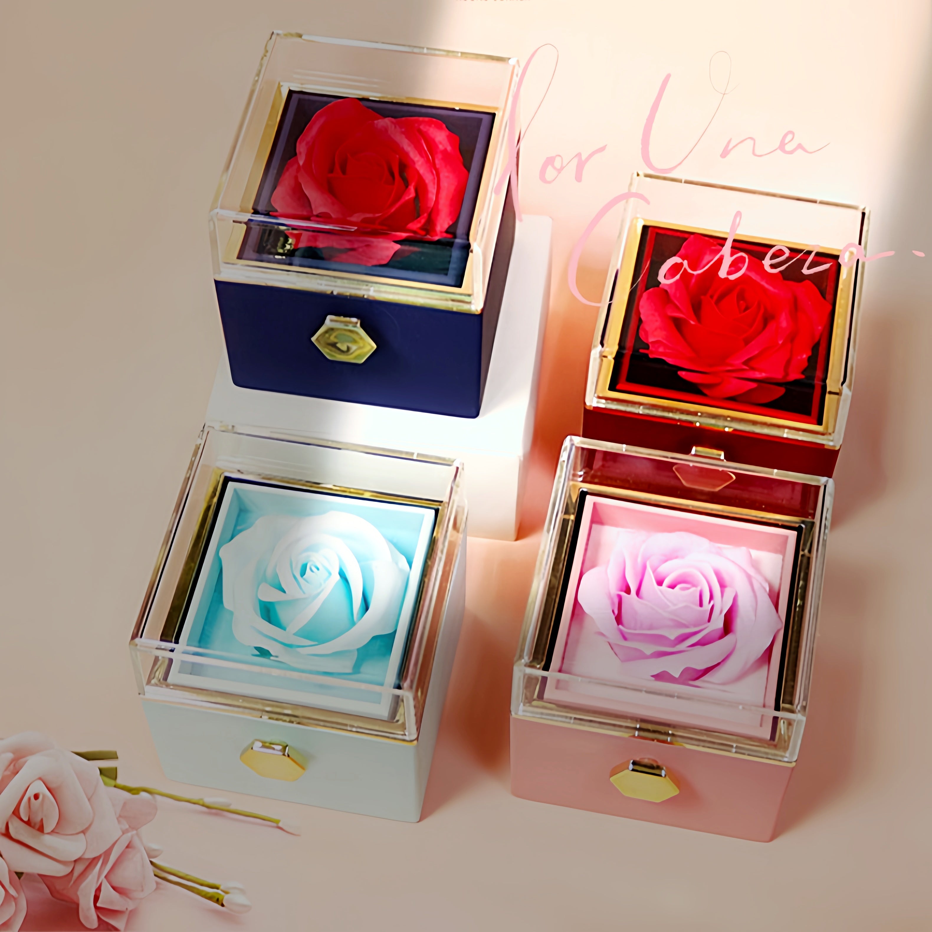 Drehbare Rosen-Schmuckbox