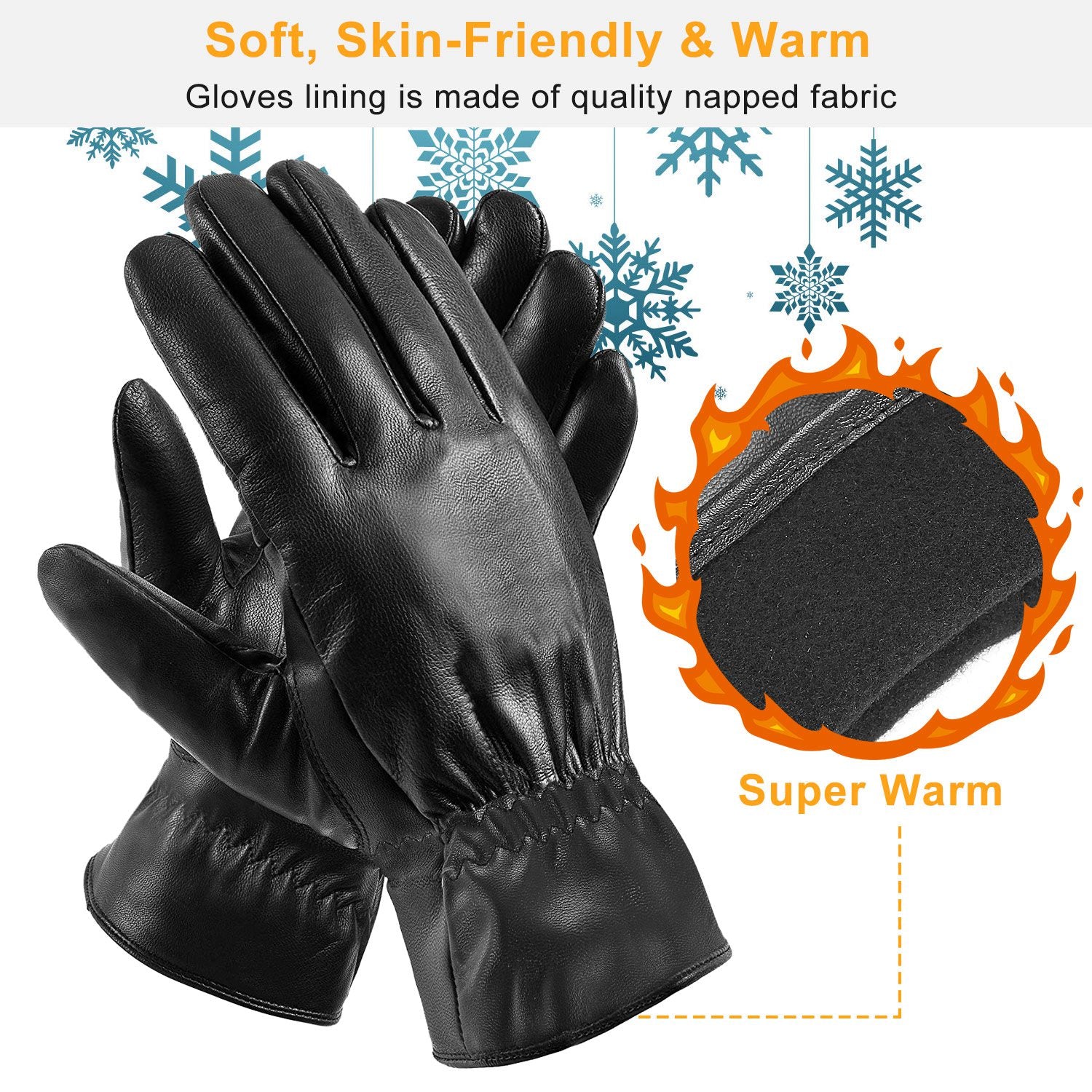Unisex Lederhandschuhe Winter