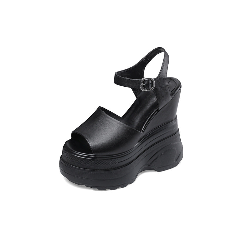 Bequeme Plateau-Sandalen mit Peep Toe – Bild 4 | LuxeStyle
