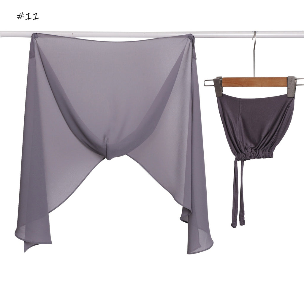 Chiffon-Schal-Set mit Kapuze – Bild 15 | LuxeStyle