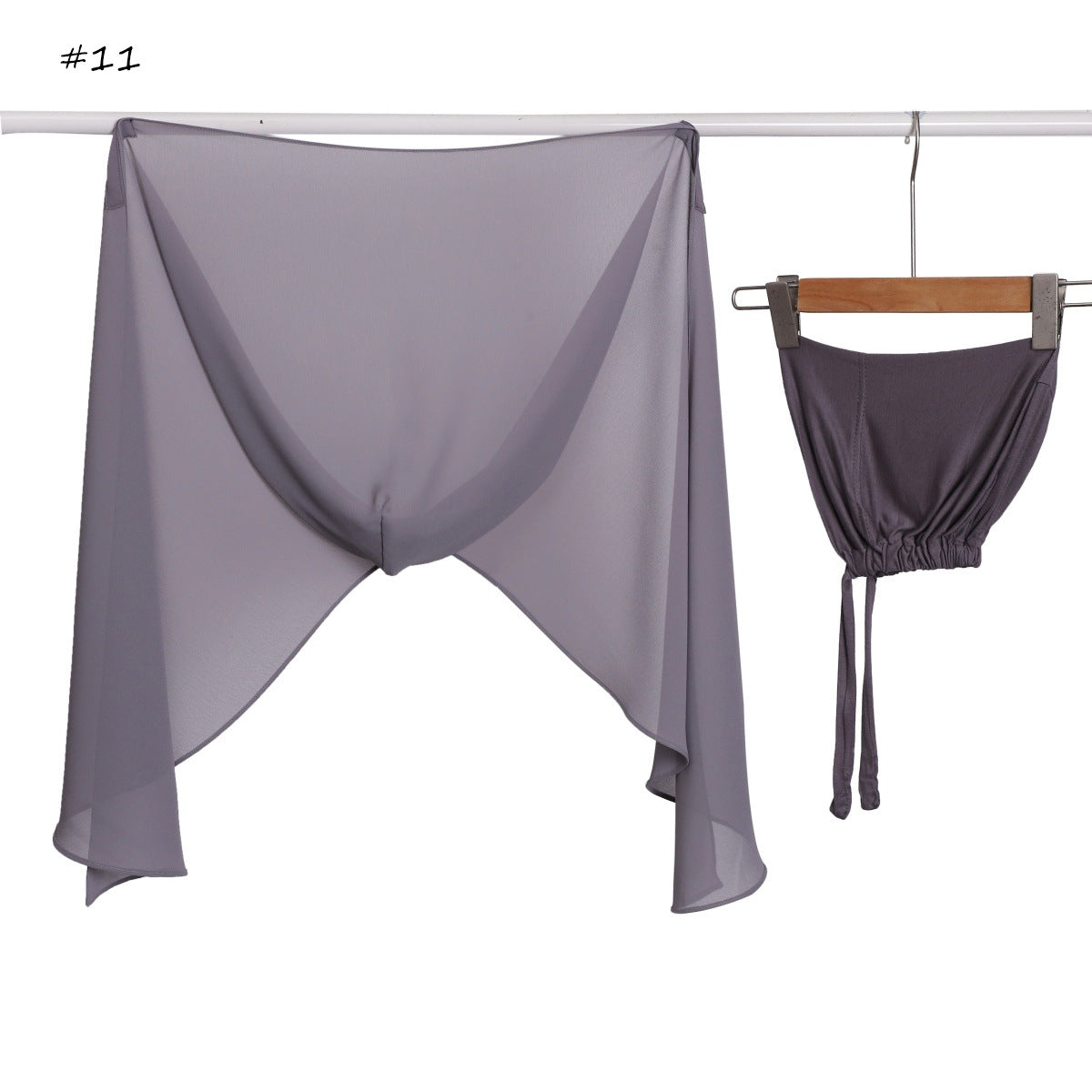 Chiffon-Schal-Set mit Kapuze – Bild 15 | LuxeStyle