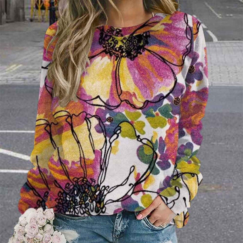 Lässiges Langarmshirt mit Print für Damen