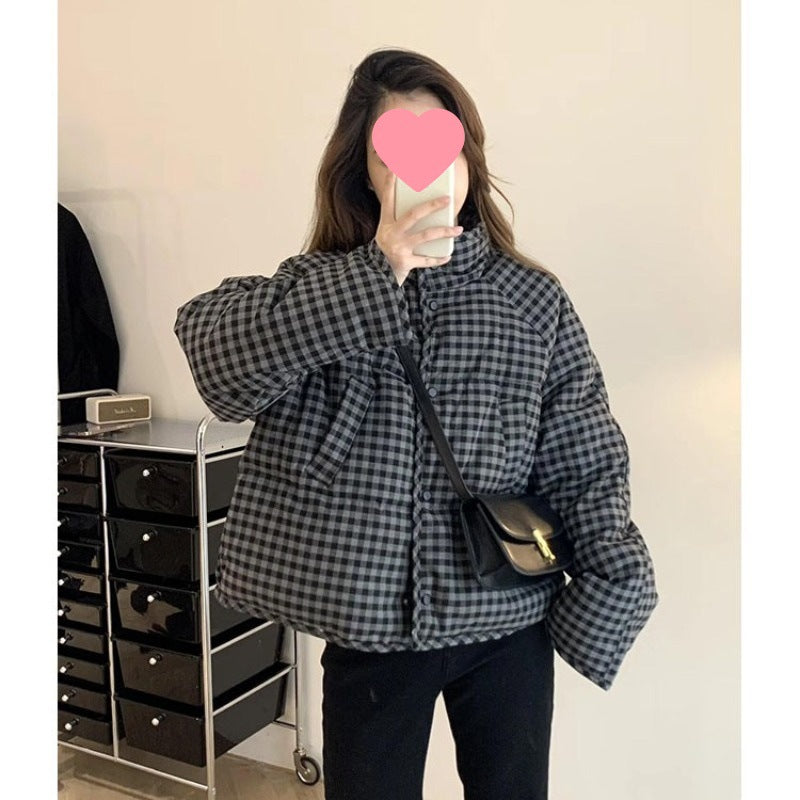 Gefütterte Jacke mit Karomuster – Bild 2 | LuxeStyle
