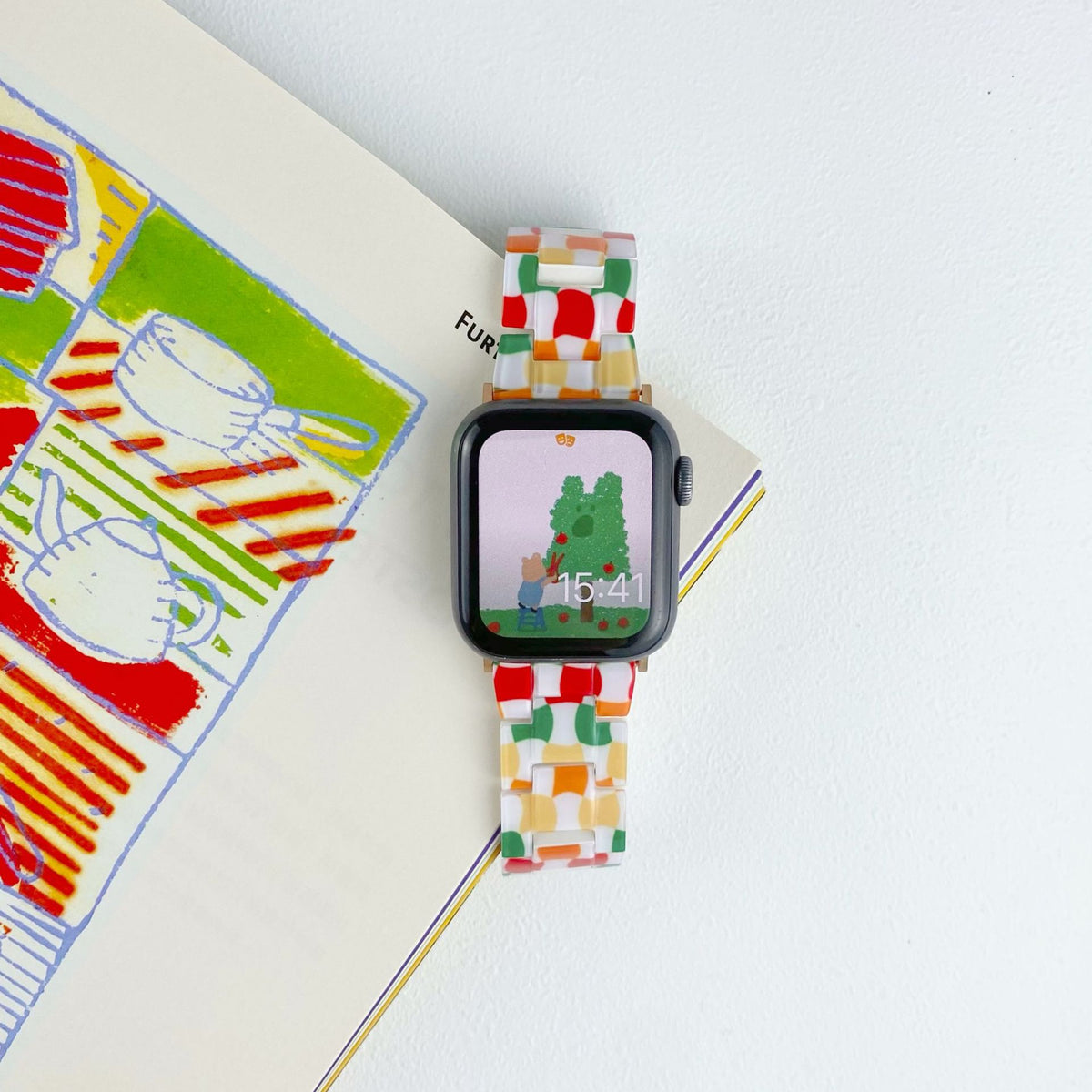 Mosaik-Schachbrett-Kunstharz-Armband 22 mm – Bild 4 | LuxeStyle