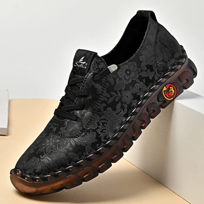 Leder-Sneaker mit flacher Sohle – Bild 3 | LuxeStyle