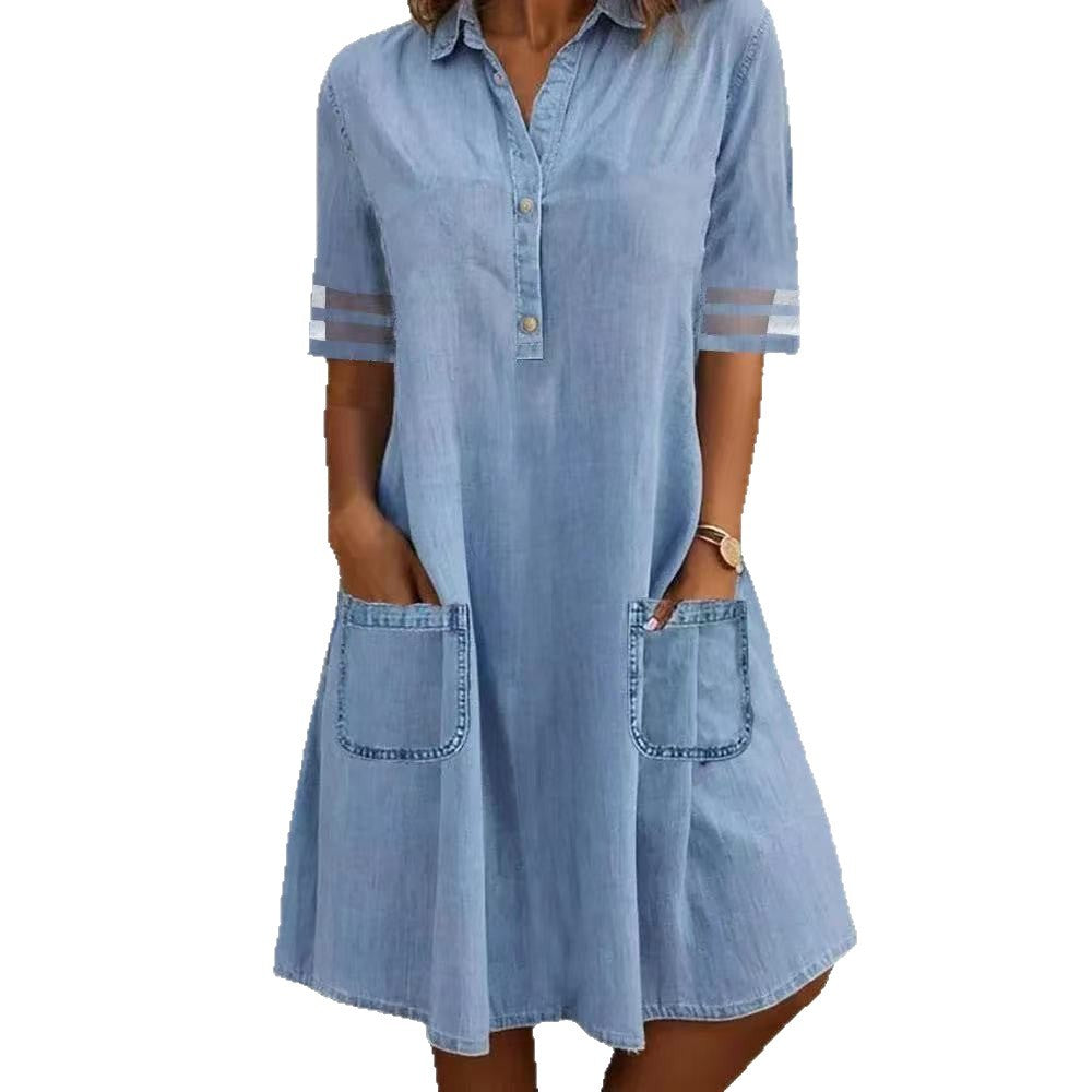Denim Hemdblusenkleid im Casual-Look | LuxeStyle