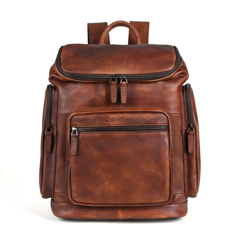 Retro Doppel-Schicht Rindsleder Rucksack | LuxeStyle