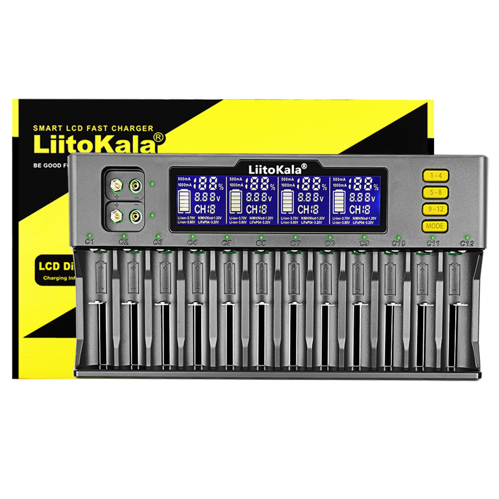 Lii-S12 Universal-Ladegerät mit 12 Schächten