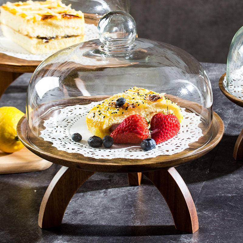 Kuchenplatte Akazienholz mit Glasglocke – Bild 2 | LuxeStyle