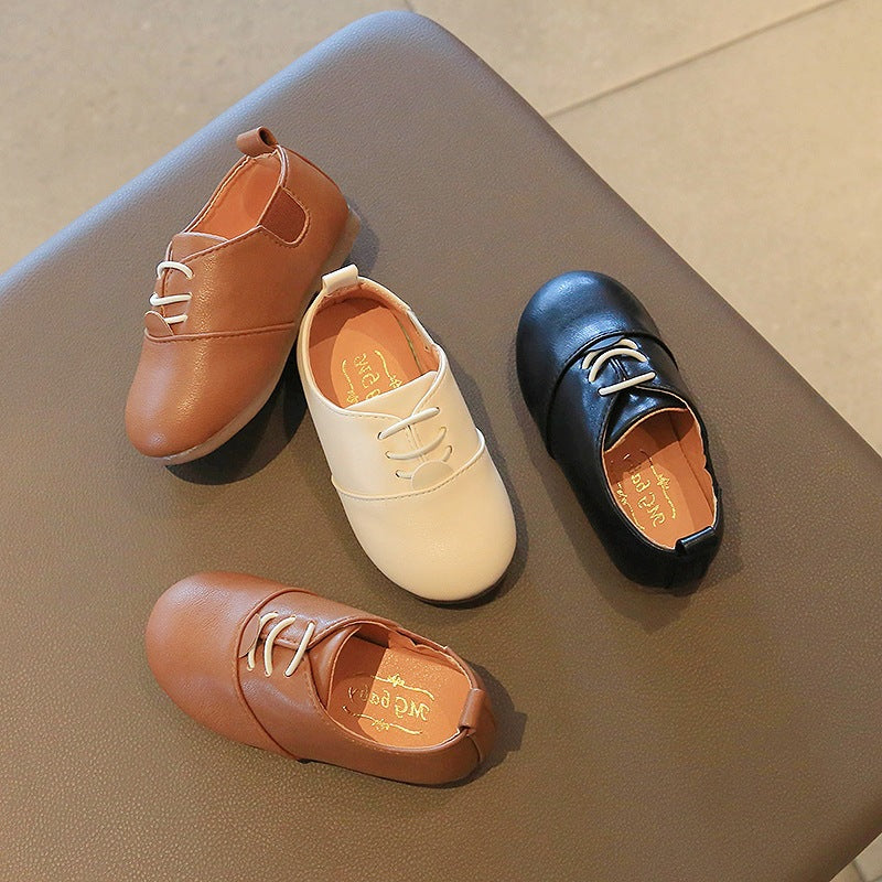 Kinder Leder-Halbschuhe mit Klettverschluss