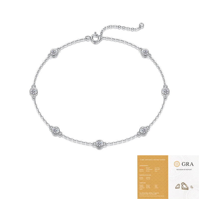 S925 Silber Armband mit fünf Moissanit-Blüten – Bild 5 | LuxeStyle