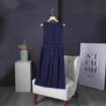 Denim-V-Neck Vestkleid im Jap/Kor-Stil