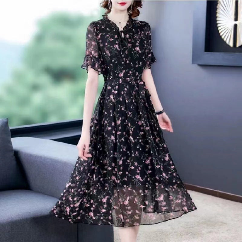 Blumen-Dress Damen XXL lang