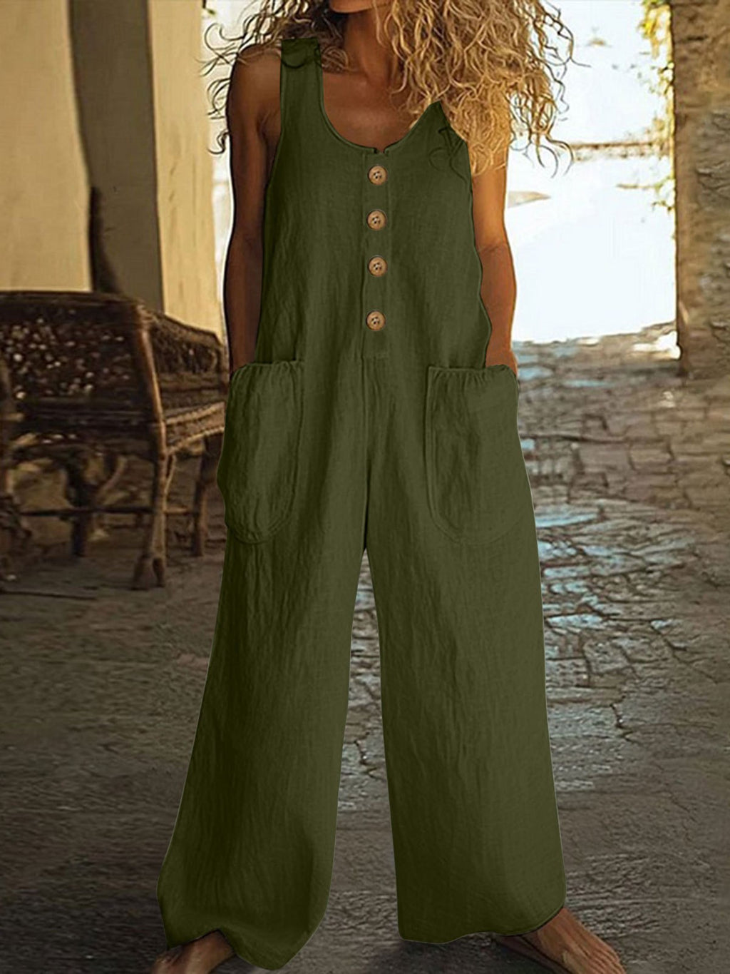 Sommer-Jumpsuit mit weitem Bein