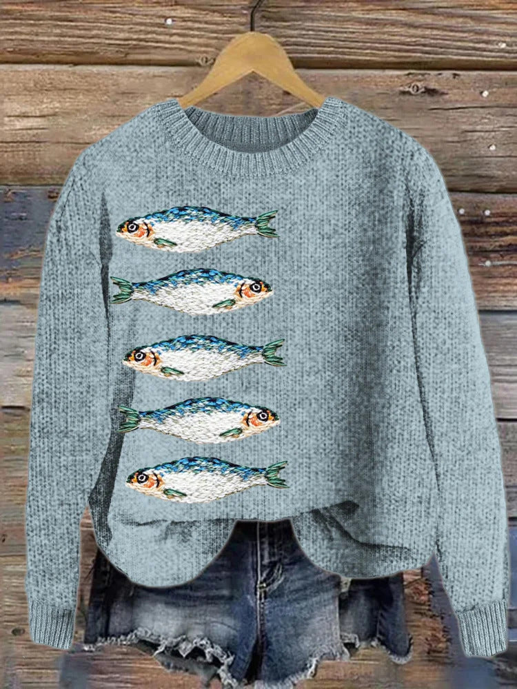 Weicher Cardigan mit Cartoon-Muster