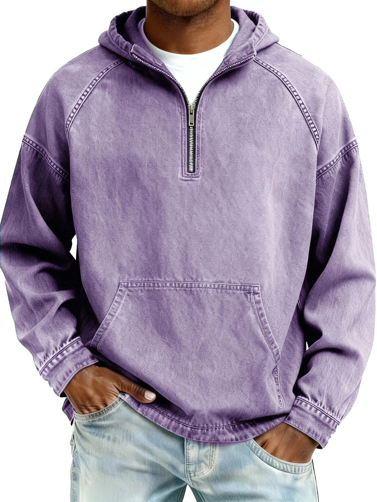 Herren Kapuzen-Sweatshirt mit Reissverschluss – Ansicht 3