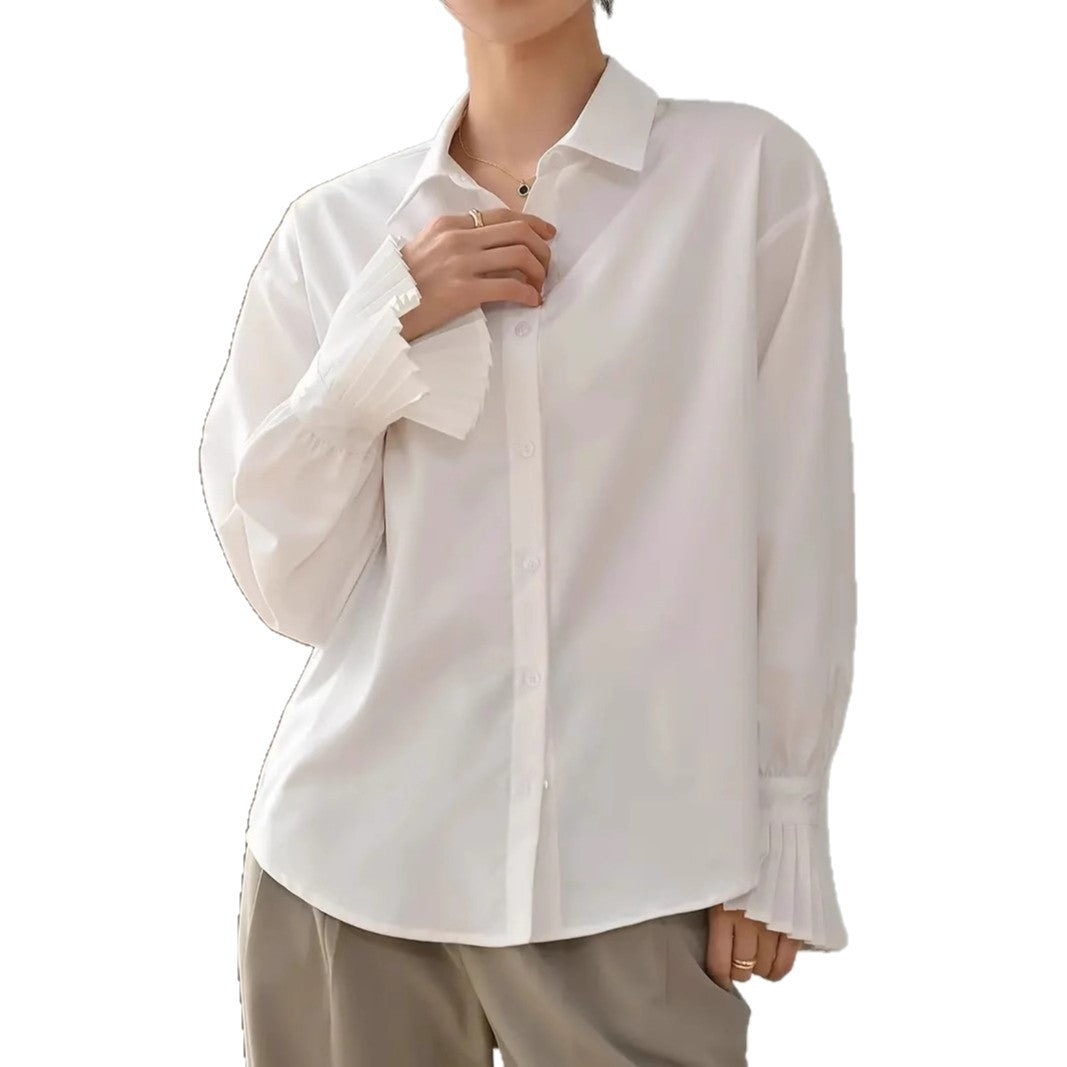 Langarmshirt mit Rüschenmanschetten | LuxeStyle