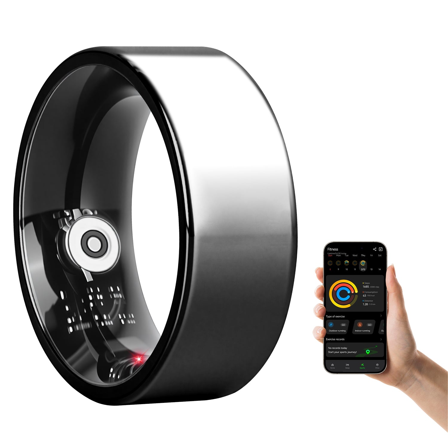 Smart Ring Gesundheits-Tracker mit Ladecase – Ansicht 3