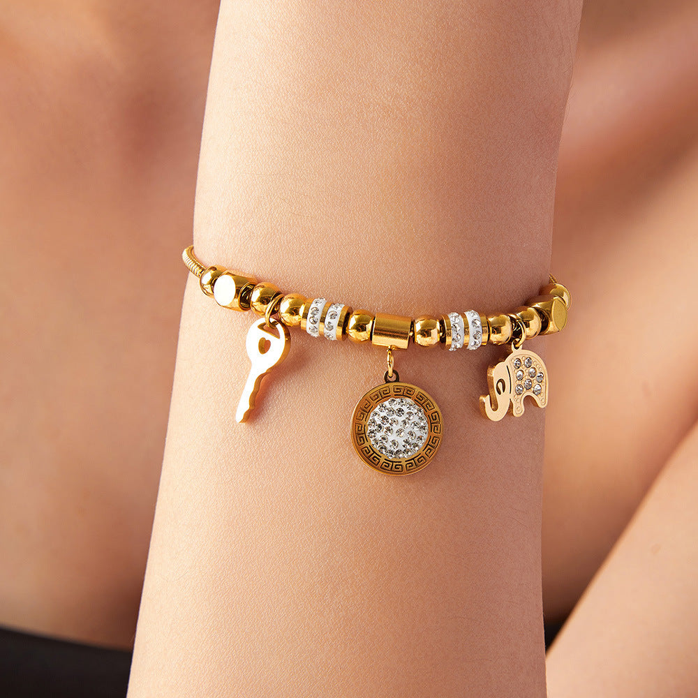 Geometrisches Titanstahl-Armband mit Zirkonia – Bild 5 | LuxeStyle
