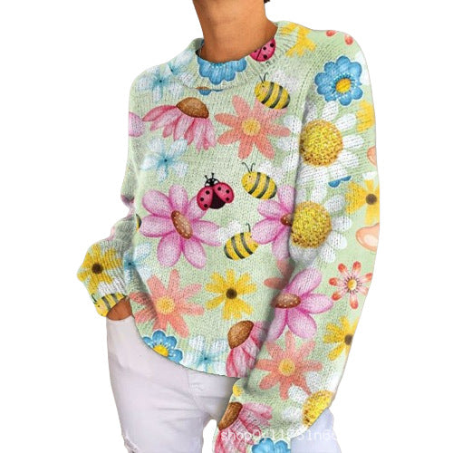 Damen-Sweatshirt mit Blumenmuster