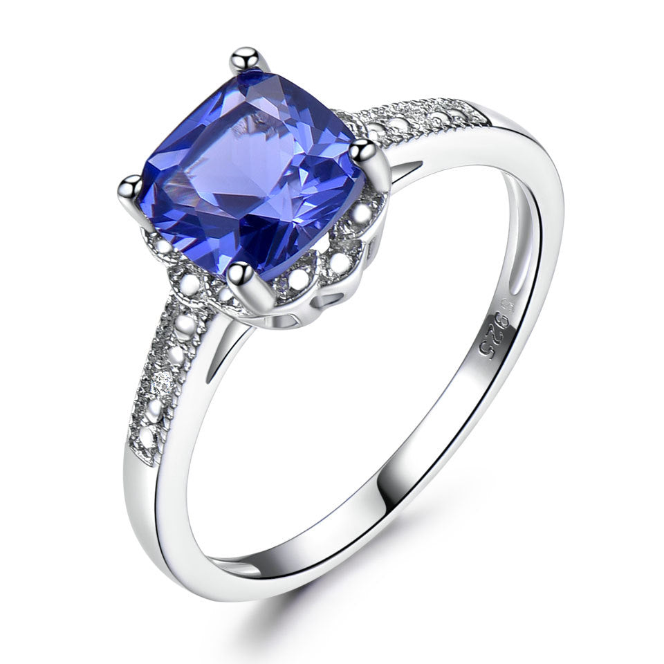 Saphirring aus 925er Sterling Silber