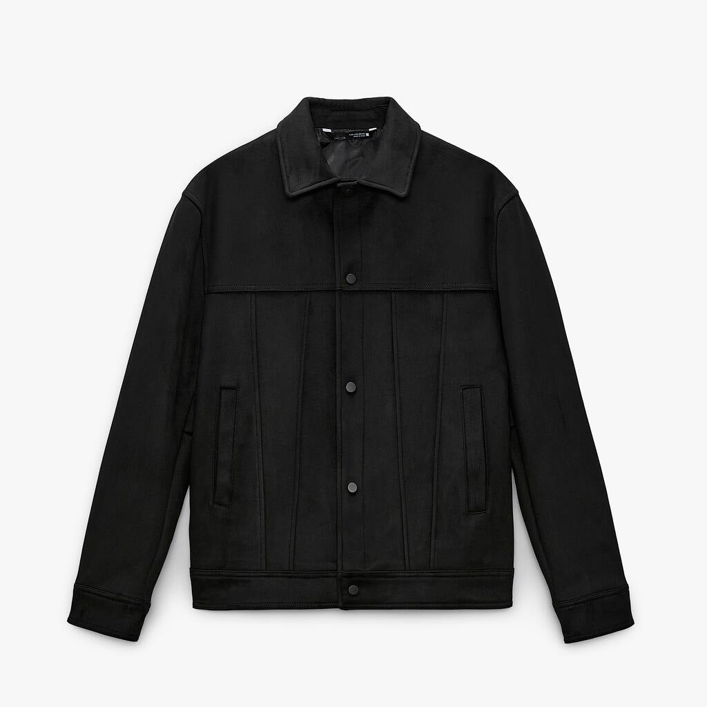 Herren Lederimitat Reversjacke