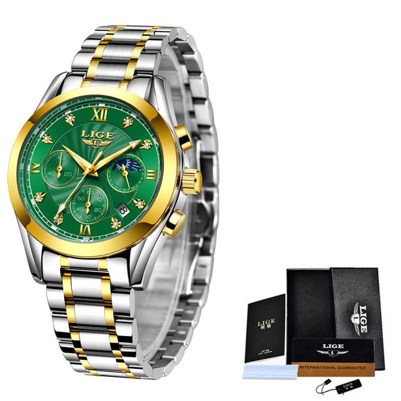 Herren Business Quarzuhr mit Mondphase – Bild 5 | LuxeStyle