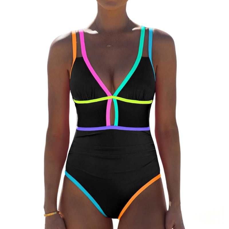 Color Block Badeanzug für Damen