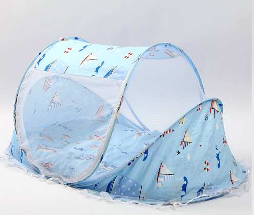 Faltbares Baby-Bett-Netz mit Kissen 2er Set