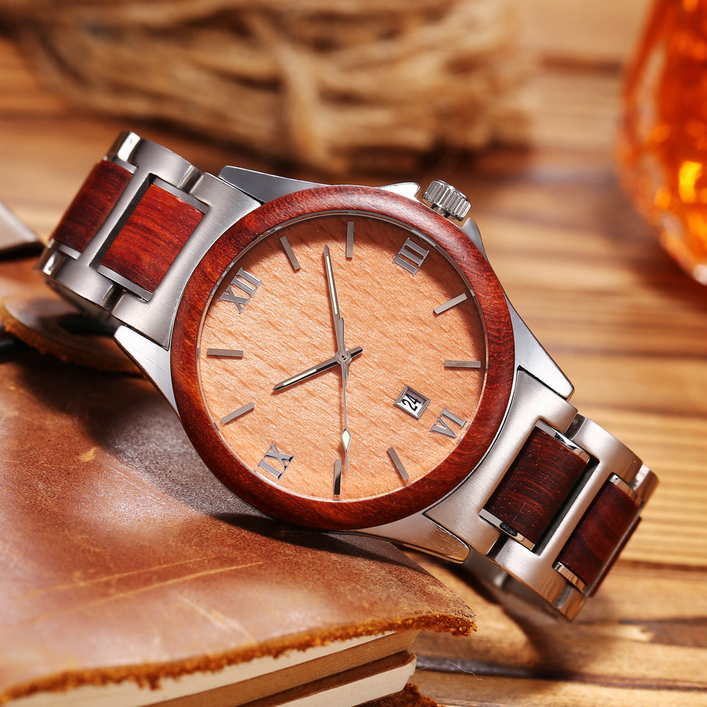 Herren Quarzuhr aus Holz und Edelstahl – Bild 6 | LuxeStyle