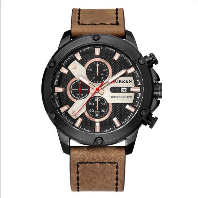 Herren-Quarzuhr mit sechs Zeigern und Kalender – Bild 2 | LuxeStyle