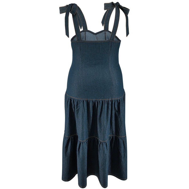 Ärmelloses Denim-Midi-Kleid – Bild 4 | LuxeStyle
