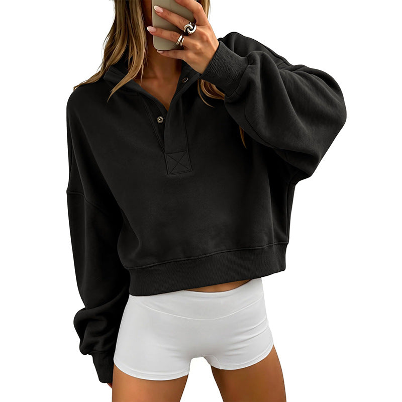 Relaxed Hoodie mit Knopfleiste