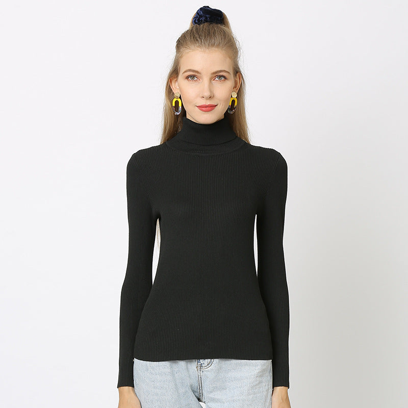 Unifarbener Oversize Rollkragenpullover für Damen