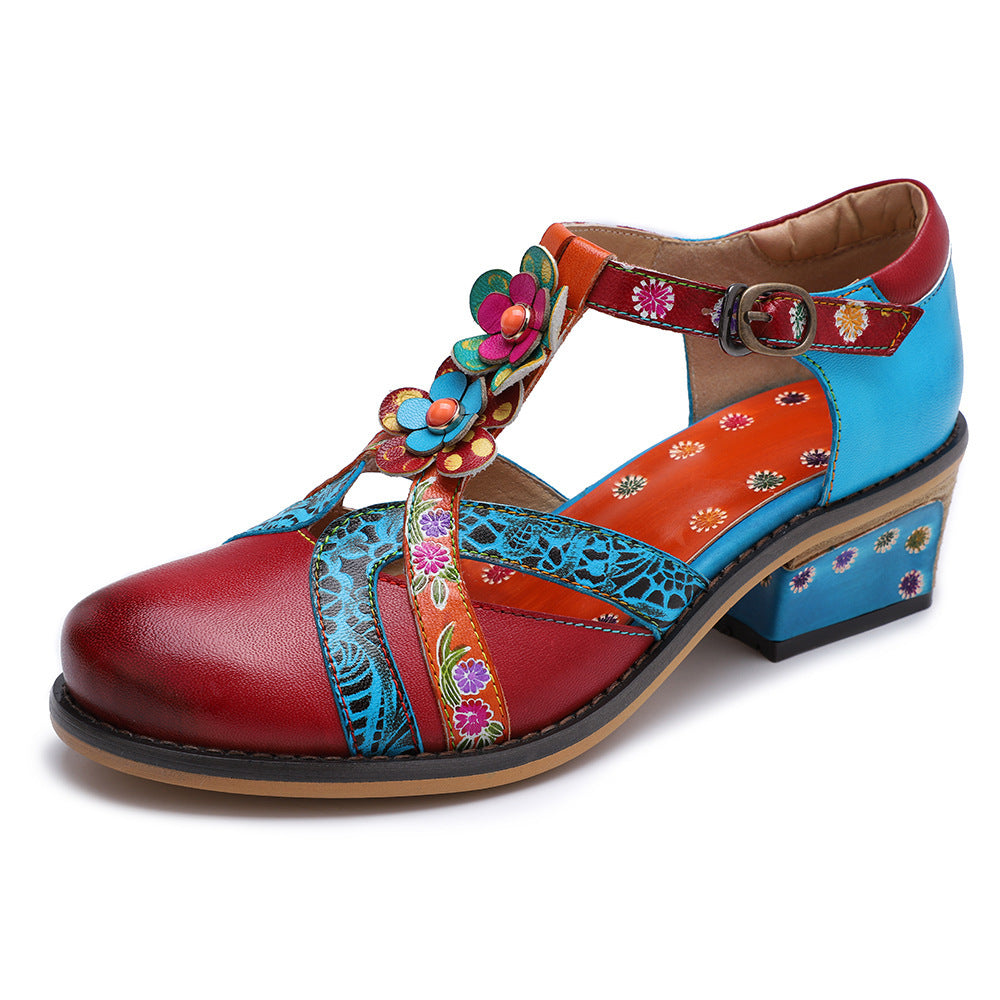 Retro Sandalen mit Kontraststreifen – Bild 5 | LuxeStyle